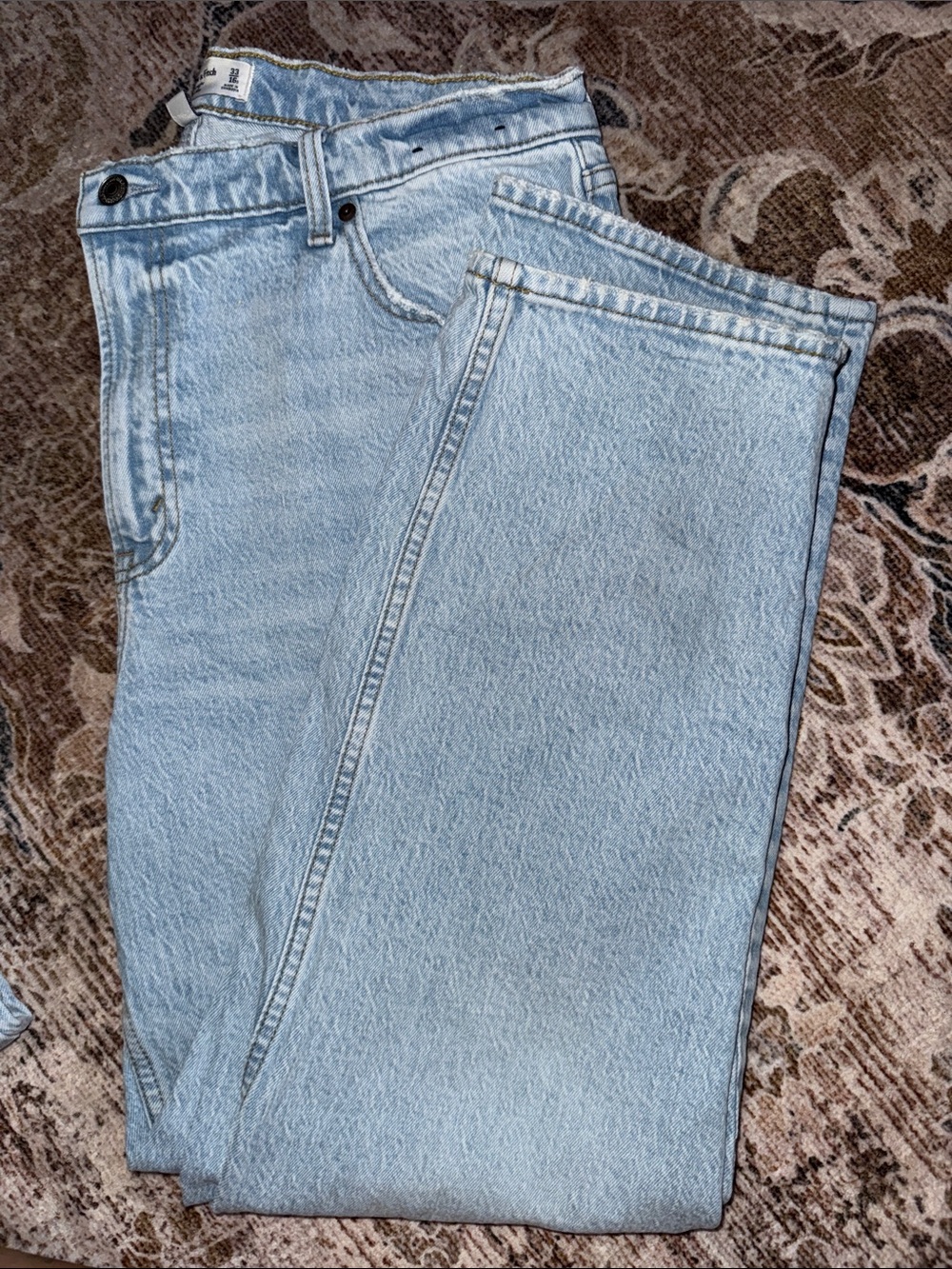 Abercrombie & Fitch Light Wash Relaxed Straight Jeans